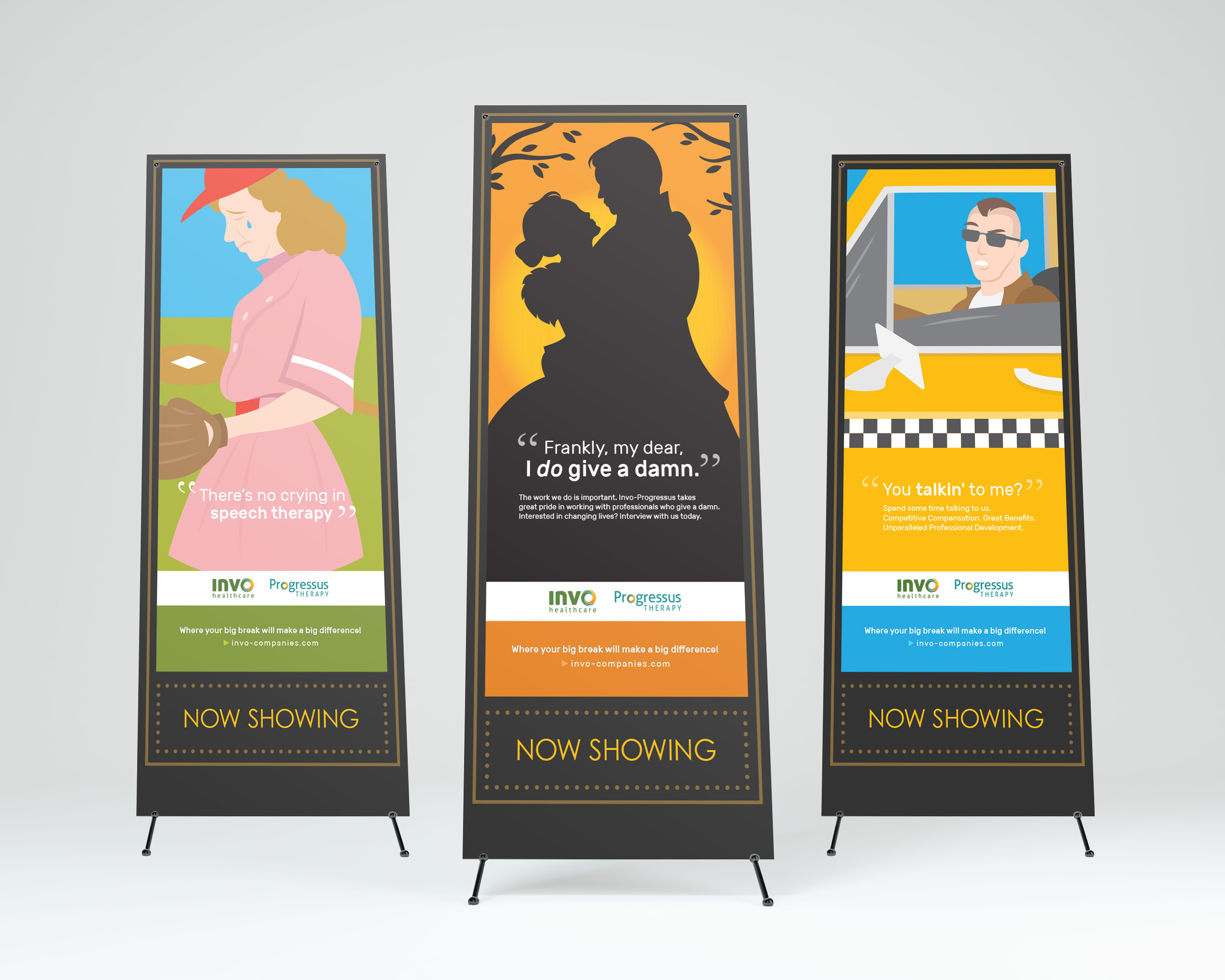 Invo Health: Vector Illustrations on Vertical Banners